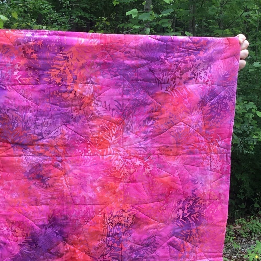 NWT Hand Crafted Purples & Pinks Quilt - Picture 14 of 16